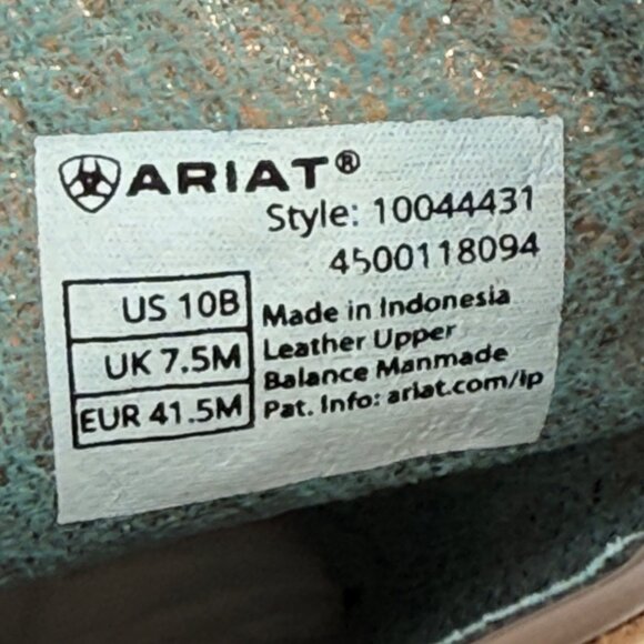 Ariat Women's Round Up Wide Square Toe Leather Brown Western Boots Size 10B NWOB - Picture 11 of 16